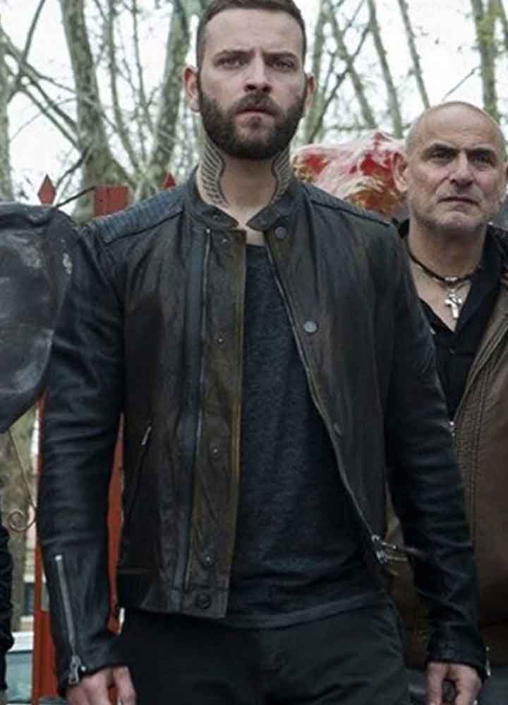 SUBURRA S03 (AURELIANO ADAMI) ALESSANDRO BORGHI LEATHER JACKET